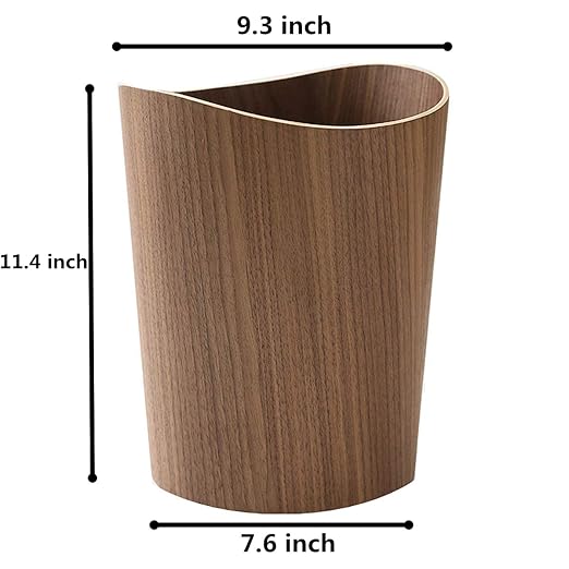 2.3 Gallons Wood Trash Can Wastebasket - Image 4