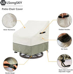 Patio Swivel Chair Cover 4 Pack, Waterproof Heavy Duty Outdoor Chair Covers - Image 3