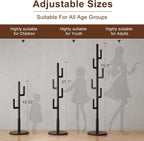 Muwuele Solid Wood Cactus Coat Rack, Freestanding Coat Rack - Image 3