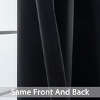Yakamok Black Room Darkening Window Curtains 52x36 Inch - Image 6