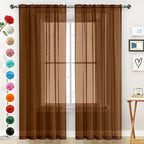 SpaceDresser Sheer Voile Window Treatment Rod Pocket Curtain Panels by SpaceDresser