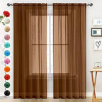 SpaceDresser Sheer Voile Window Treatment Rod Pocket Curtain Panels by SpaceDresser