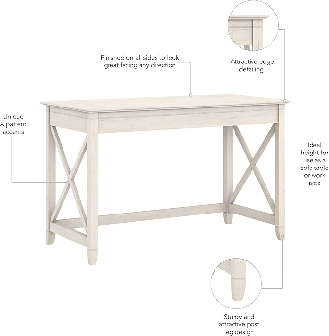 Bush Home Key West 48W Writing Desk in Linen White Oak - Image 5