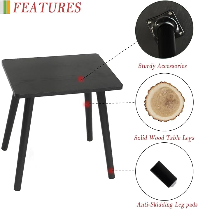 AWASEN Side Table, Small Black End Table - Image 4