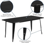 Flash Furniture Charis Commercial Grade 31.5" x 63" Rectangular Black Metal - Image 4