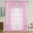 Light Pink Bedroom Curtains 2 Panel Sets 90 Inch Length, 59 Inch Extra Wide by OVZME