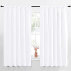NICETOWN White Curtains, 50% Light Blocking Curtain Panels by NICETOWN