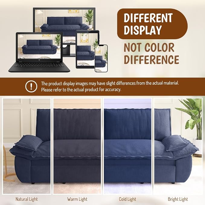 KEIKI 73.2" Queen Convertible Sofa Bed, 3-in-1 Pull Out Sleeper Couch - Image 7