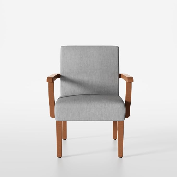 Accent Chairs Set of 2 with Round Side Table, Soft Fabric Upholstered Armchair - Image 6
