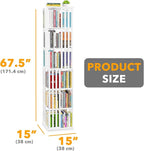SpaceAid 6 Tier Rotating Bookshelf Tower, Bamboo Spinning Book Shelf, Revolving - Image 2