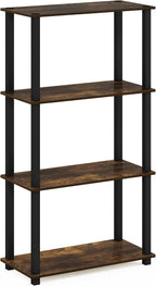 Furinno TURN-S-TUBE Storage Shelves, 4-Tier Book Shelf, Corner Shelf, Toolless - Image 5