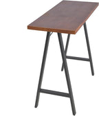 Industrial Rustic 41.3" Height Solid Pine Wood Top Pub Bar Table Bar Height - Image 5