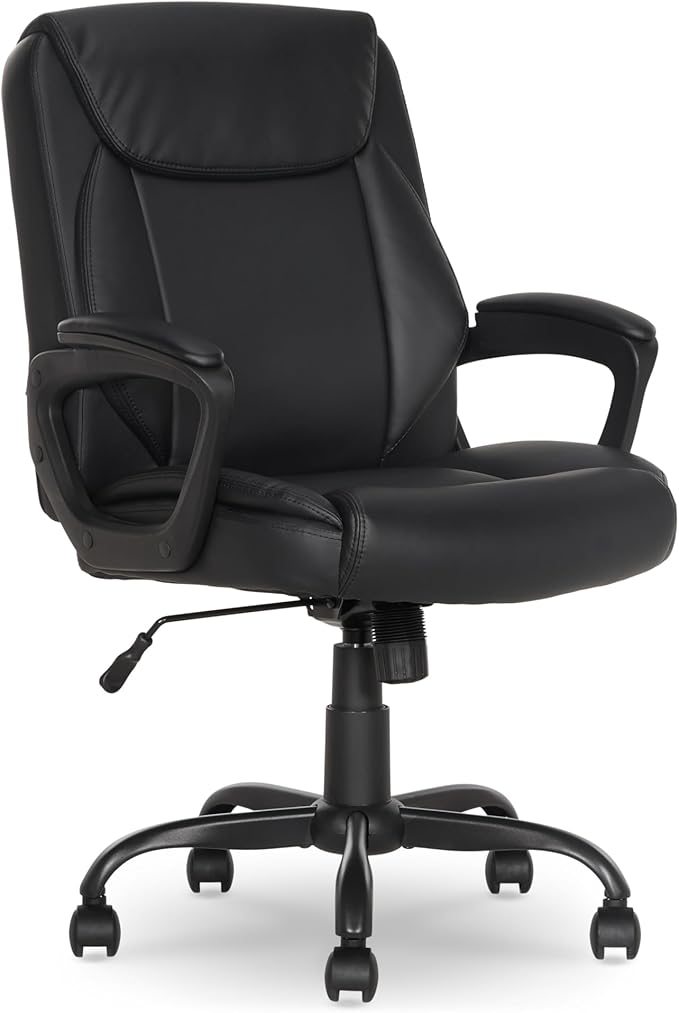 Amazon Basics Classic Puresoft PU Padded Mid-Back Office Desk Chair by AmazonBasics