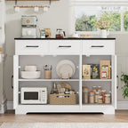 HOSTACK Modern Farmhouse Buffet Sideboard Cabinet, Barn Doors Storage Cabinet - Image 6