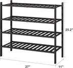 viewcare 4-Tier Black Bamboo Shoe Rack - Image 3