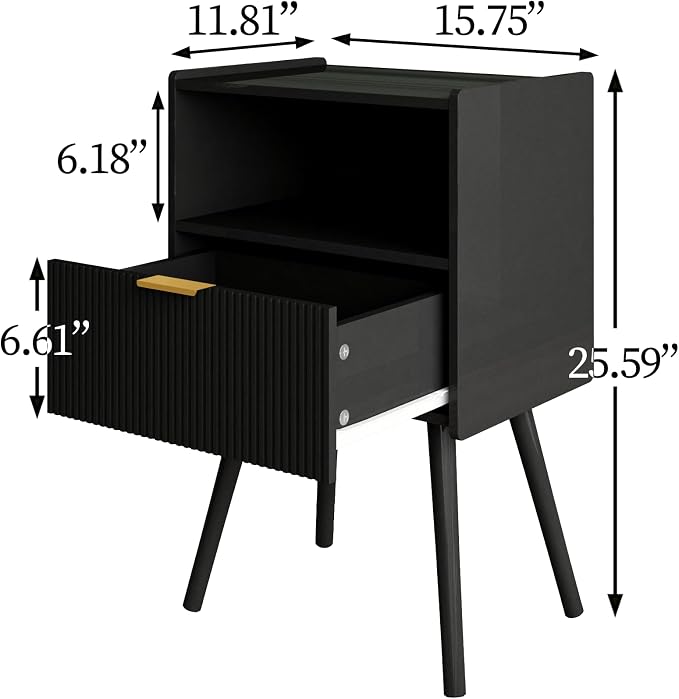 Veegle Nightstand, Modern Bedside Table - Image 2