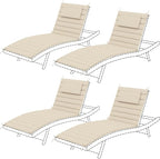 Sundale Outdoor Olefin Quilted Lounge Cushion Set of 4, Patio Foldable Chaise by SundaleOutdoor