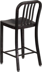 Flash Furniture Commercial Grade 24" High Black-Antique Gold Metal - Image 8
