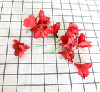 10 pcs Red Hawaiian Plumeria Flowers Artificial -1.5inch Stems - Image 3