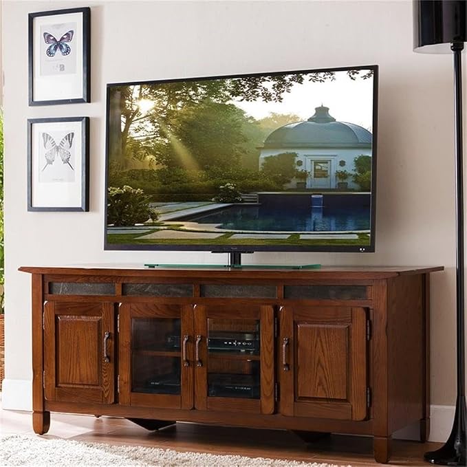 Leick Home 89360 Rustic Oak TV Stand - Image 2