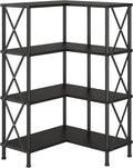 HOOBRO Corner Bookshelf, 4-Tier L-Shaped Bookcase, Industrial Open Display by HOOBRO