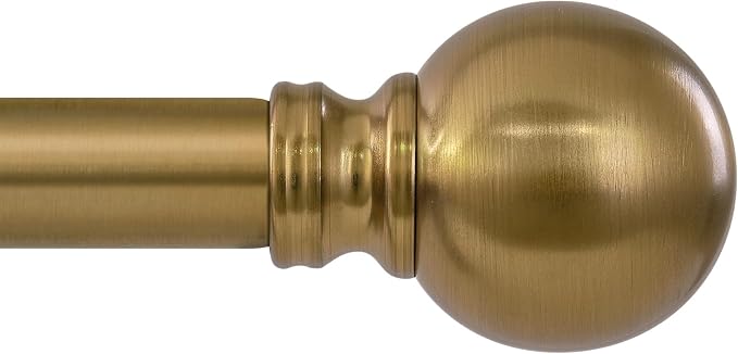 Warm Gold Curtain Rods for Windows 48 to 84 Inch 1" Diameter Adjustable Heavy by Unknown