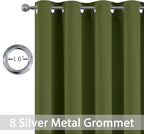 Yakamok Room Darkening Curtains 52x72 inch Length Olive Green-Living Room | 2 - Image 2