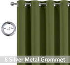 Yakamok Room Darkening Curtains 52x63 inch Length Olive Green-Living Room | 2 - Image 2