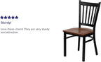 Flash Furniture HERCULES Series Black Vertical Back Metal Restaurant Chair - Image 4
