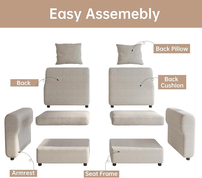 Guyii Modern 76.38" Long Oversized 2-Seat Velvet Convertible Loveseat Sofa - Image 5