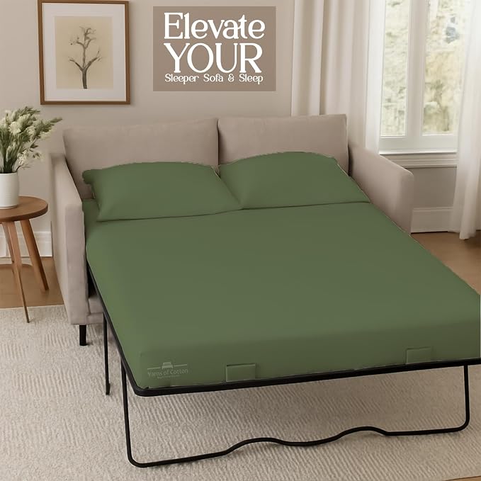 Sleeper Sofa Bed Sheet, 100% Cotton 400 Thread Count, 4 Piece Set, Deep Pocket - Image 5