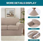 Turquoize 4 Piece Sofa Covers for 3 Cushion Couch Sofa Slipcover Soft Couch - Image 4