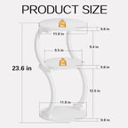 JUSTOGO Small Round Side Table, 3-Tier End Table - Image 3