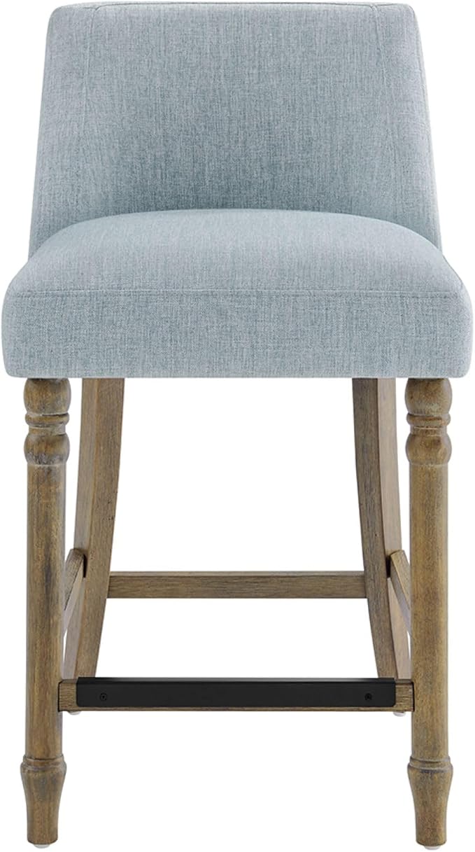 Martha Stewart Delaney Upholstered Mid-Century Modern Counter Stool - Image 4