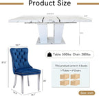 Henf 5 Pieces Faux Marble Dining Table Set - Image 7