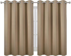 Natural Thermal Blackout Curtains/52 x 45 Inch/Set of 2 Panels Room Darkening - Image 2