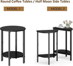 Vagusicc Side Table, Small End Table, 2 Tier Couch Side Tables, Small Round - Image 6