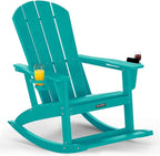 Outdoor Oversized Adirondack Rocking Chairs, All Weather HDPE Patio Rocking by ABCPATIO