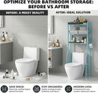 GloTika 3-Tier Over Toilet Storage - 150lb Total Capacity Metal Bathroom - Image 7