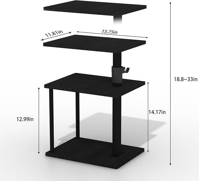 Faesun Swivel Side Table for Couch Arm, Adjustable C End Table for Recliner or - Image 2