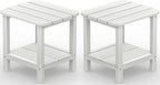 SERWALL Double Adirondack Side Table Set of 2, End Table- White by SERWALL