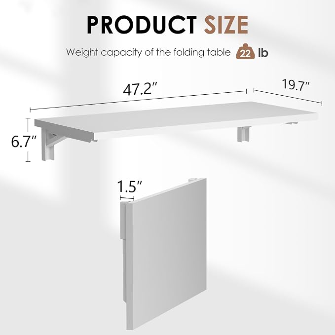 Need Fold Wall Mounted Table Folding Workbench Length 47.2" Width 20" Perfect - Image 3