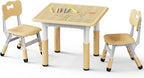 Brelley Kids Table and 2 Chairs Set, Height Adjustable Toddler Desk and Chair by GrowwithYourKids