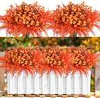 RECUTMS Fall Artificial Flowers for Outdoors,Orange Fake Flowers Plants by RECUTMS