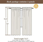Chyhomenyc Sheer Curtains 72 Inch Length 2 Panels, Short Window Curtain Drapes - Image 4