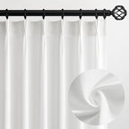 Pinch Pleated Sheer Curtains 84 Inches Long, Light Filtering Semi Sheer White by Topfinel