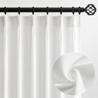 Topfinel 105 Inch Curtains 2 Panels Set, Two Packs Pinch Pleat Back Tab Linen by Topfinel