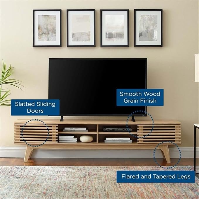 Modway Render Mid-Century Modern Low Profile 70 Inch Media Console TV Stand in - Image 8