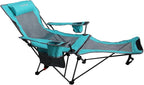 Reclining Camping Chair with Removable Footrest Lounge Chair with Headrest - Image 9