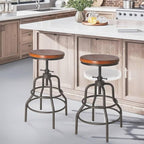 Industrial Vintage Counter Stool, Kitchen Counter Height Adjustable Swivel Chair - Image 3